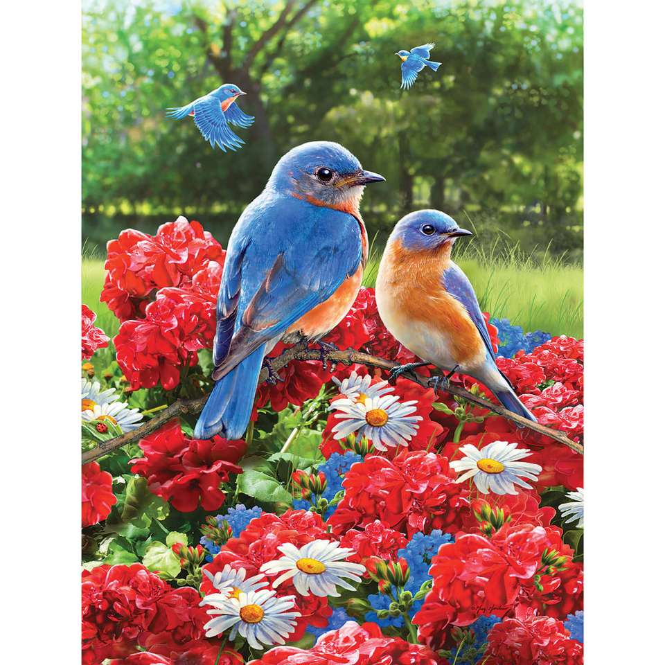 BLUEBIRDS ESTIVI E GERIANIMUM puzzle online