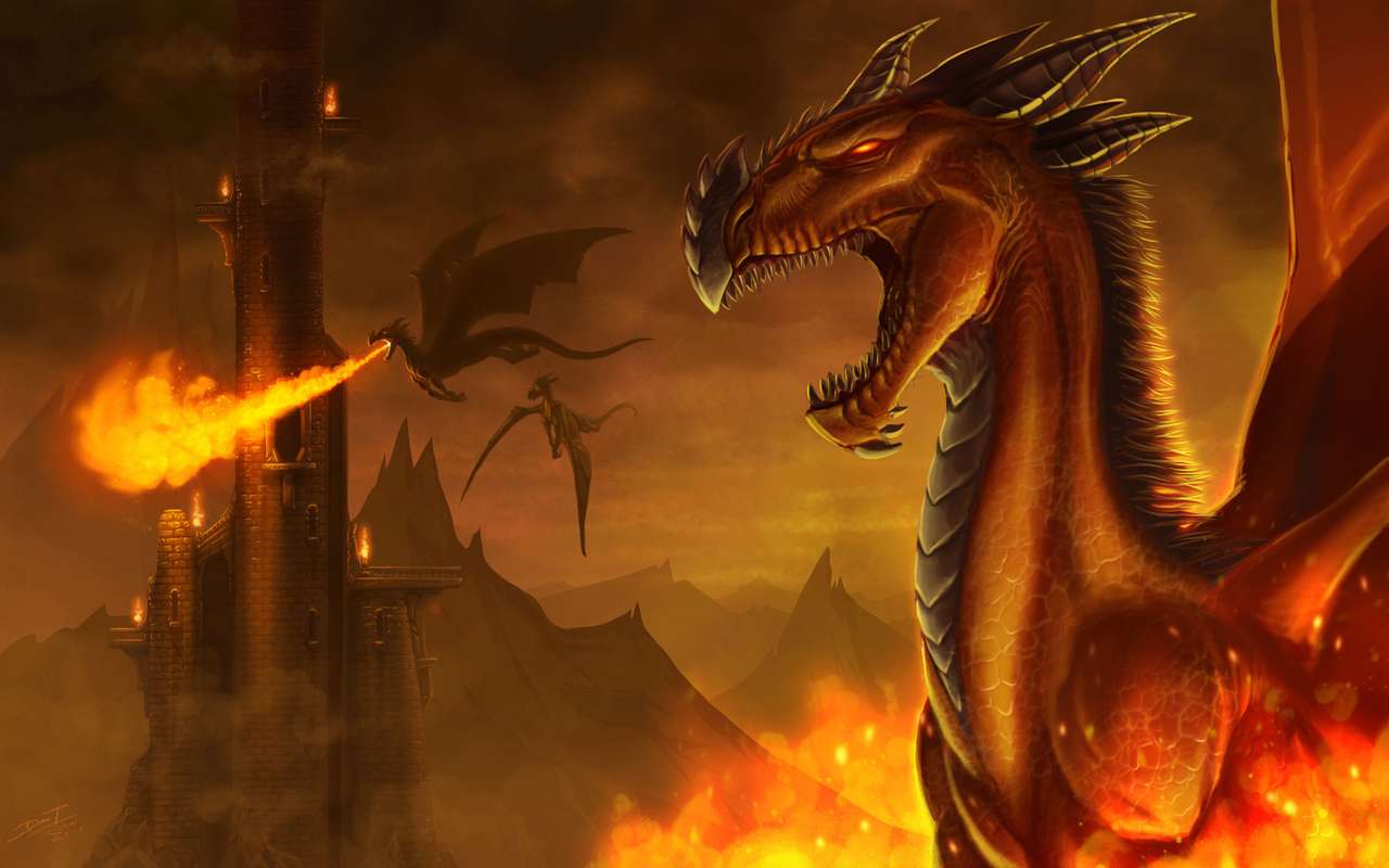 атака драконов онлайн-пазл