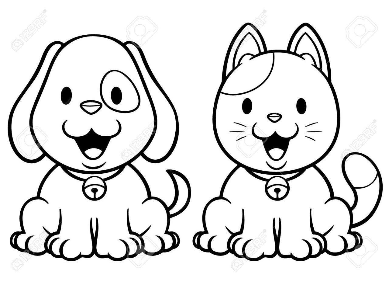 Pes a kočka online puzzle