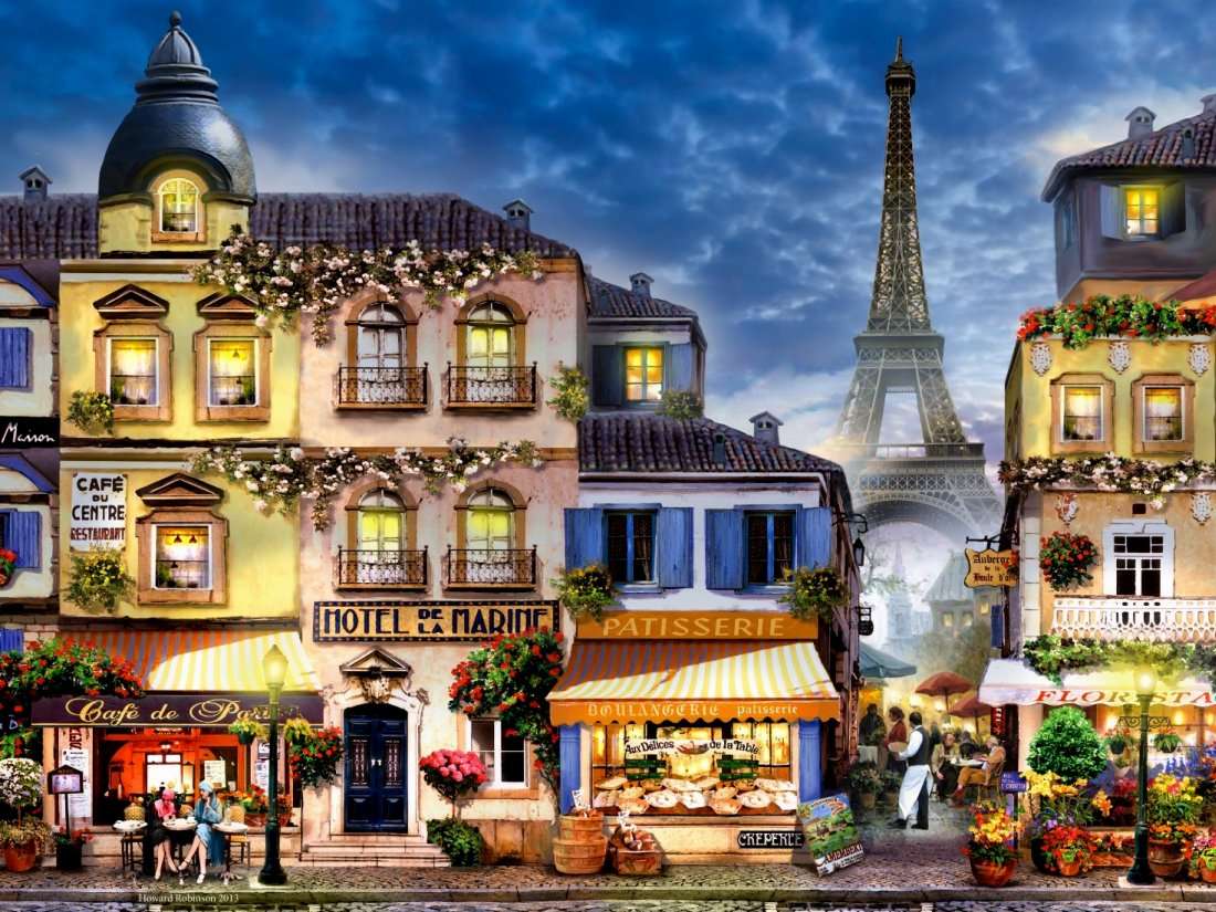 eine Pariser Straße Puzzlespiel online