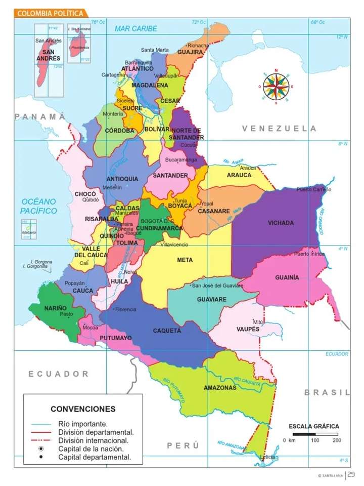 mapa da colômbia quebra-cabeças online