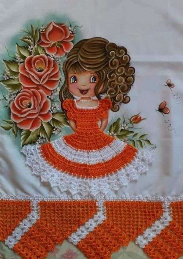 vestido laranja diva menina puzzle online