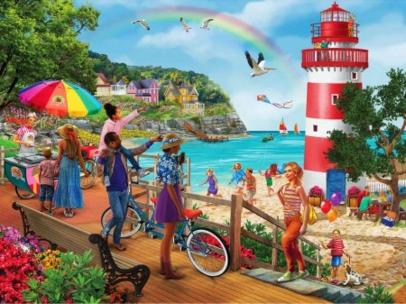 arco-íris na praia quebra-cabeças online