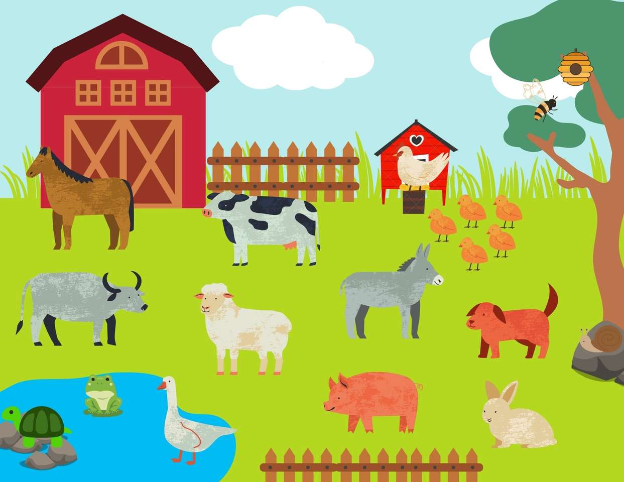 Селскостопанските животни онлайн пъзел