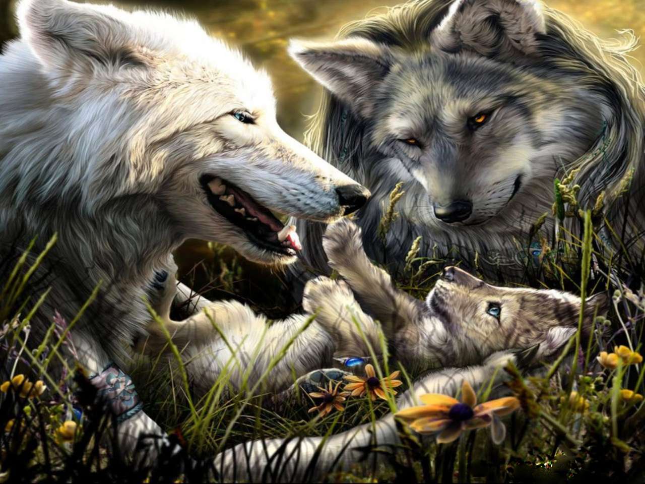 een wolvenfamilie legpuzzel online