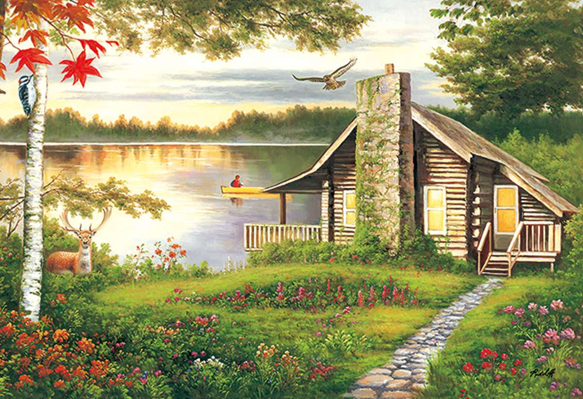Cottage by the lake jigsaw puzzle online
