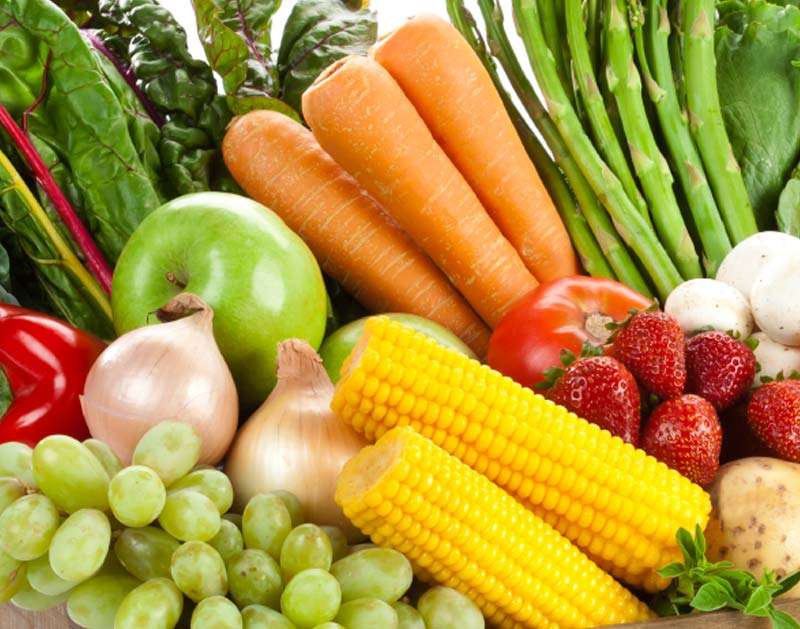 Säsongens hälsosamma frukt och grönsaker pussel på nätet
