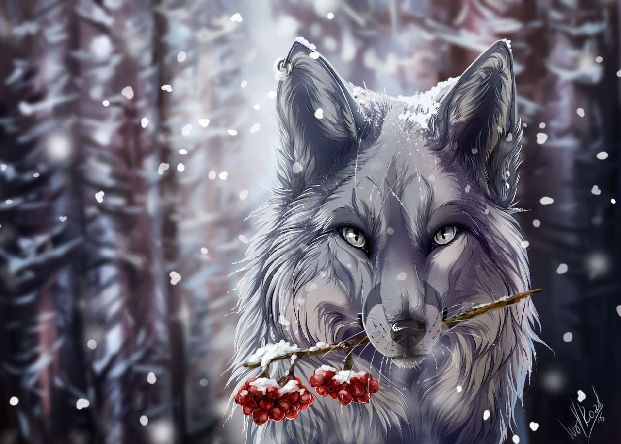 loup fantastique en hiver puzzle en ligne