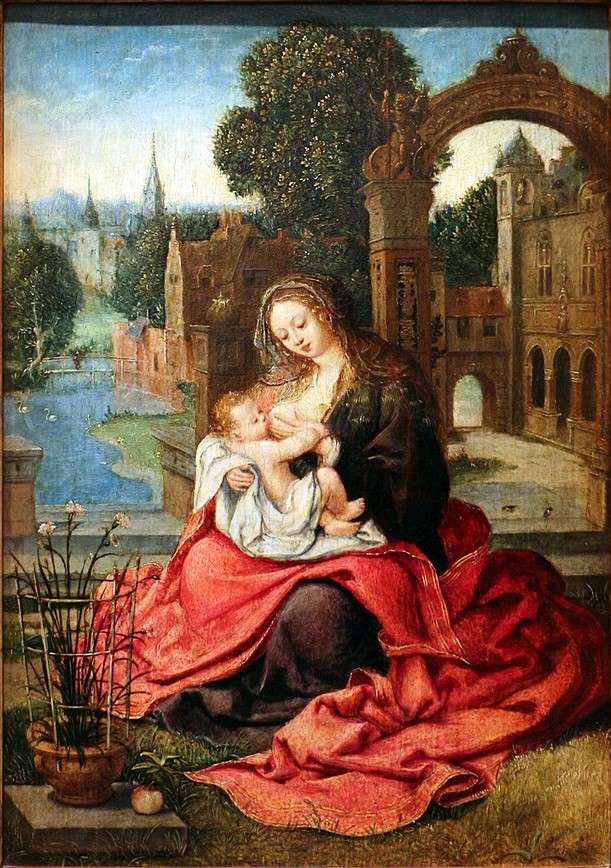 Scuola fiamminga Madonna col bambino rompecabezas en línea