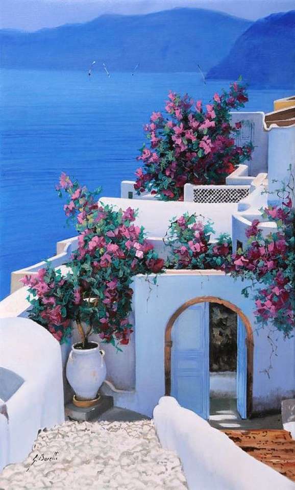 île grecque de Santorin puzzle en ligne
