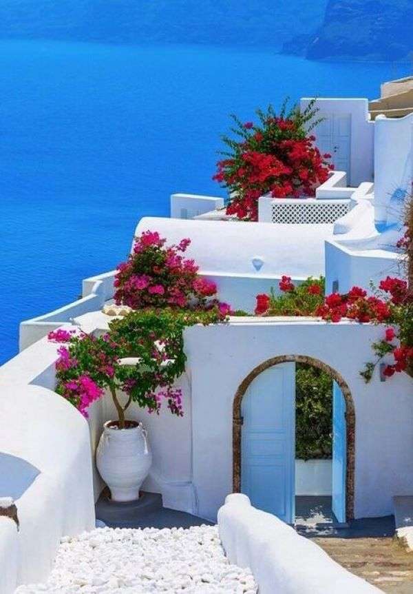 Řecký ostrov Santorini online puzzle