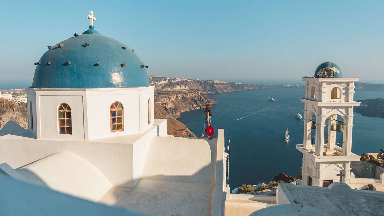 ilha grega de Santorini puzzle online