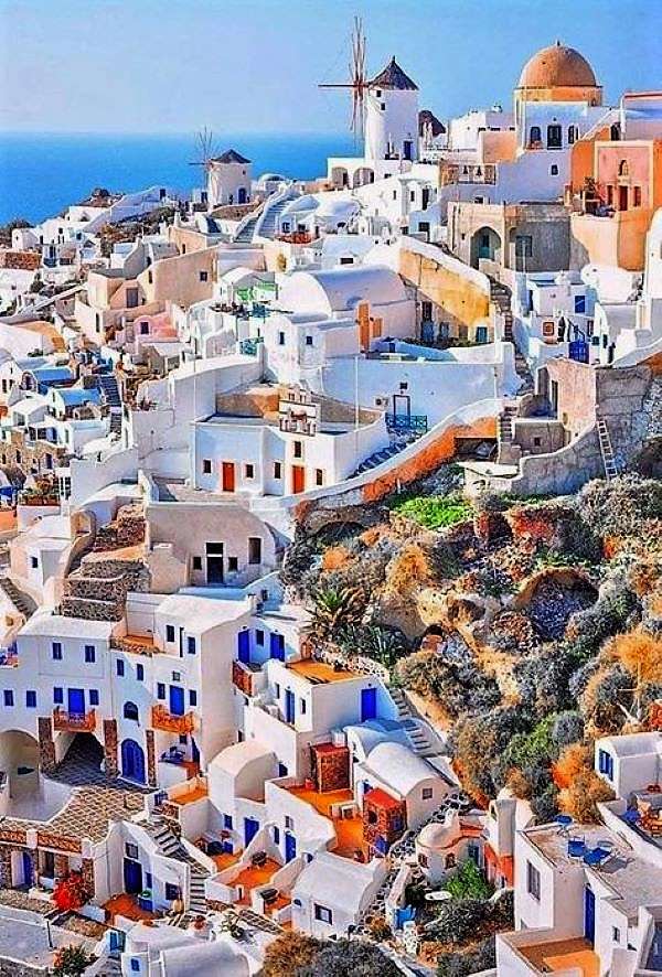 Insula grecească Santorini jigsaw puzzle online