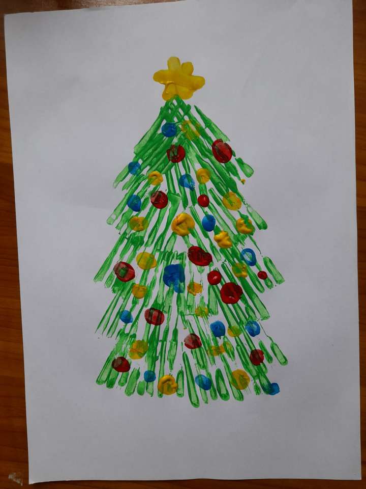 Árvore de Natal - pintando com um garfo puzzle online