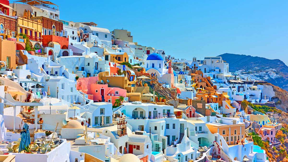 Insula grecească Santorini jigsaw puzzle online