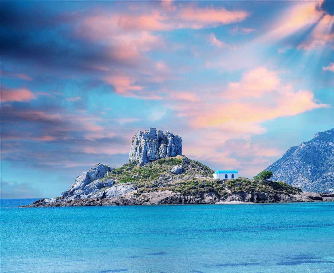 Den grekiska ön Kos pussel på nätet