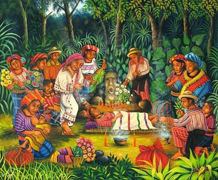 Indígenas Maya curando enfermo rompecabezas en línea