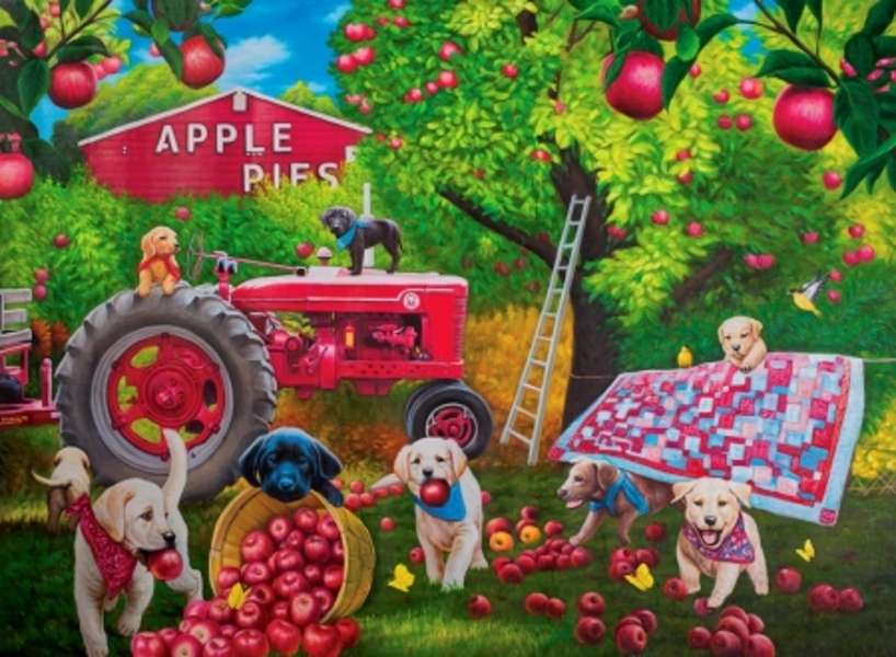 Собаки з яблуками №150 онлайн пазл