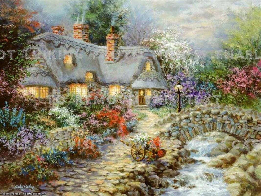 beautiful art cottage online puzzle