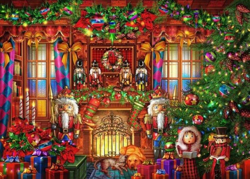 Crăciun lângă șemineu puzzle online