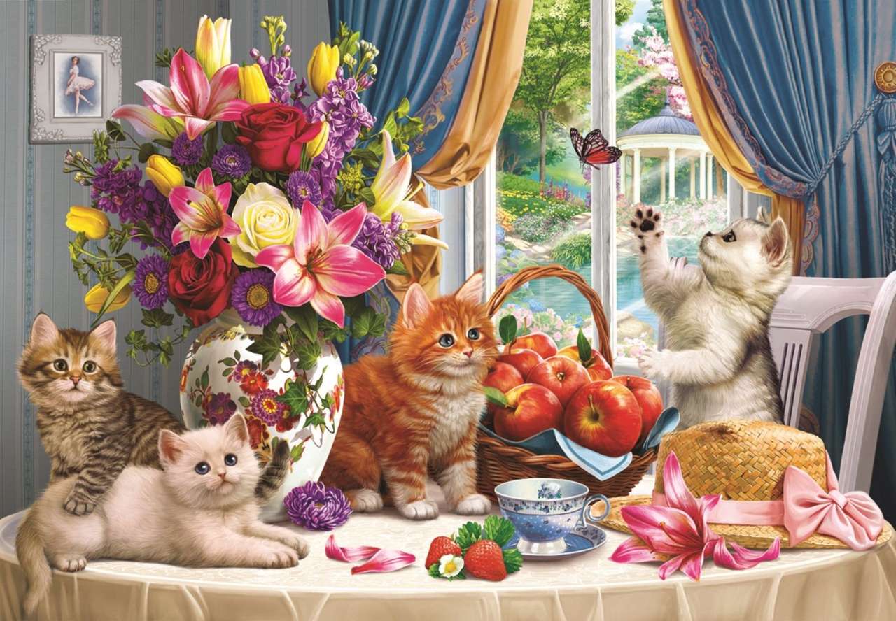 Fluffy Kittens in the Living Room Puzzlespiel online
