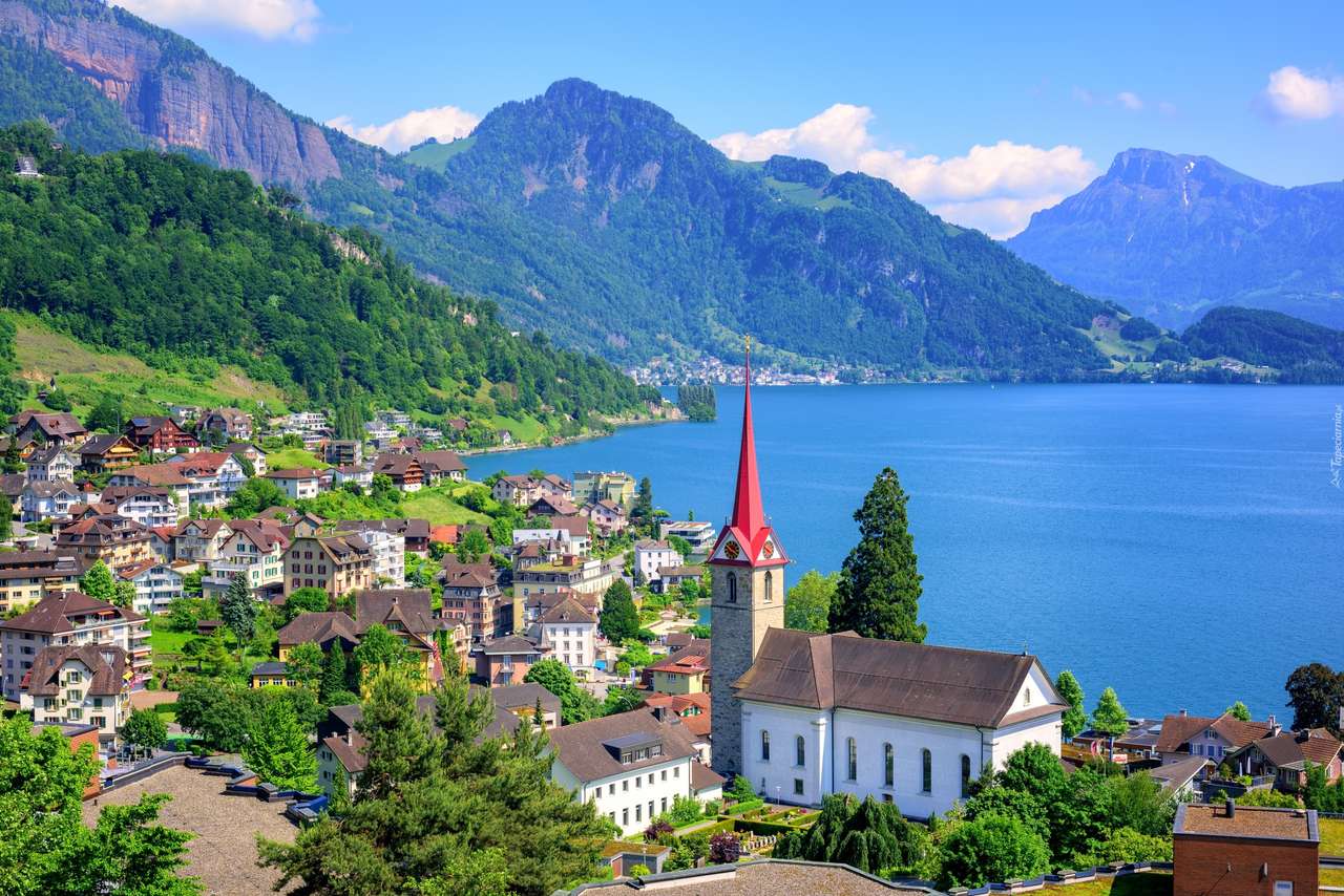 Крайбрежието в Швейцария онлайн пъзел