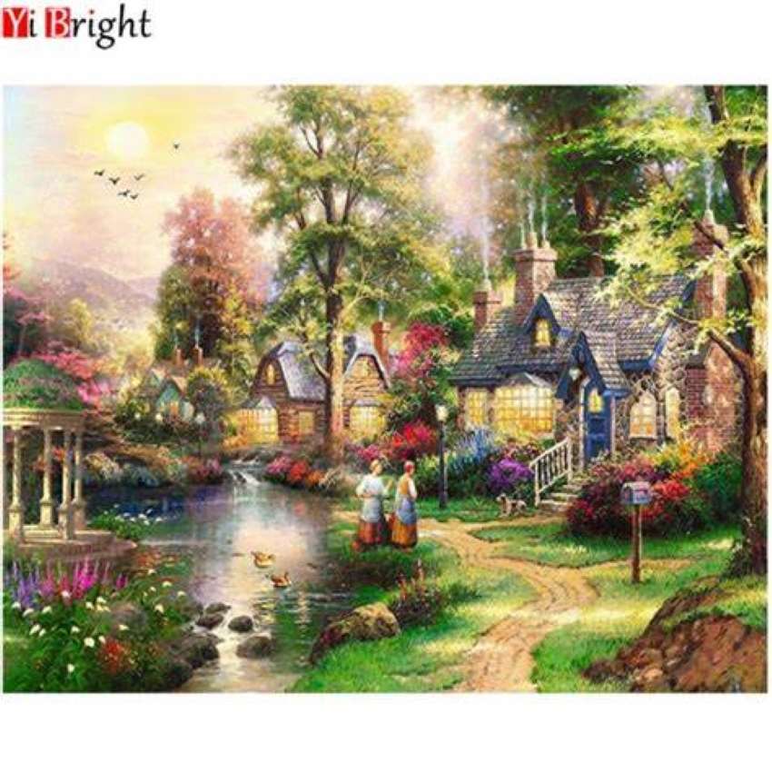 pintura da imagem da paisagem do lago puzzle online