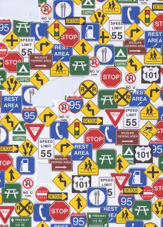静かな本の道路標識 オンラインパズル