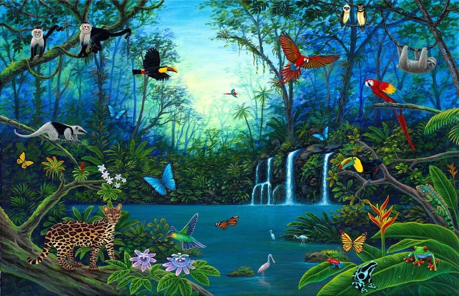 pequenos animais na selva puzzle online