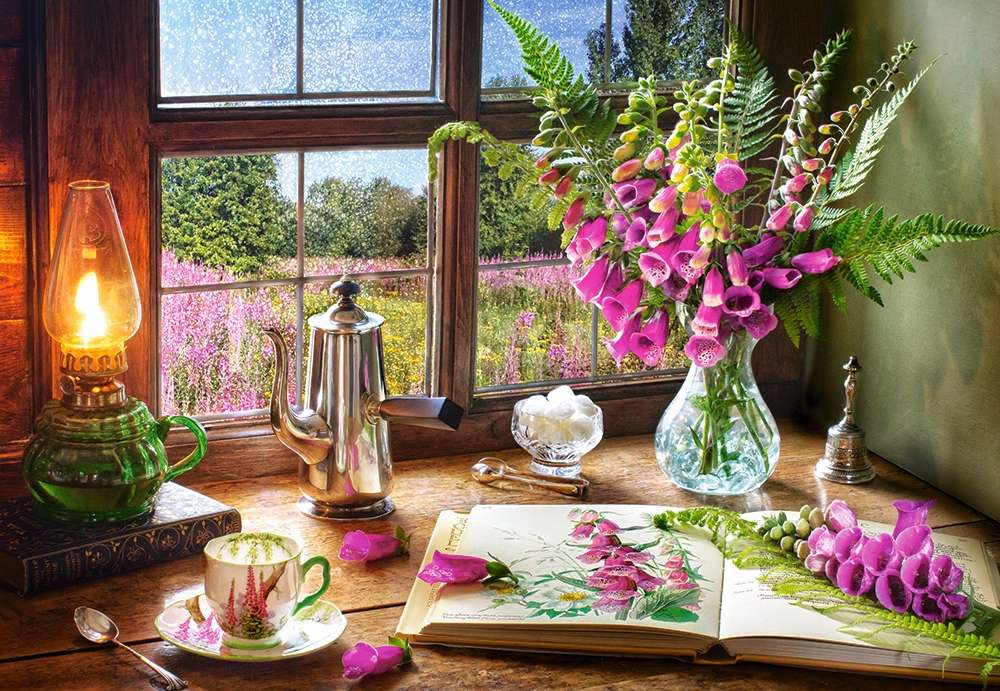 Tuinbloemen in een vaas online puzzel
