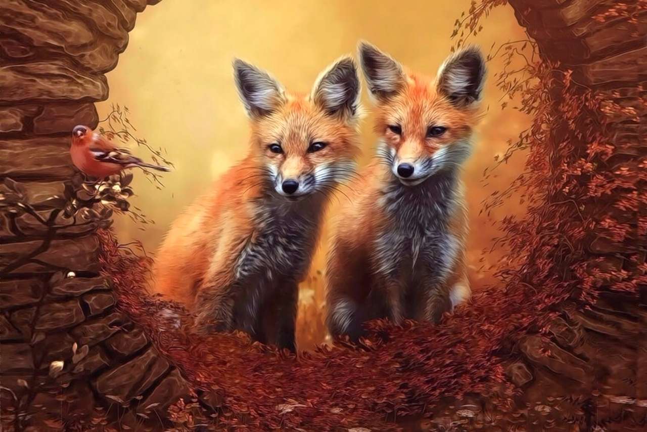 δύο αλεπούδες παζλ online