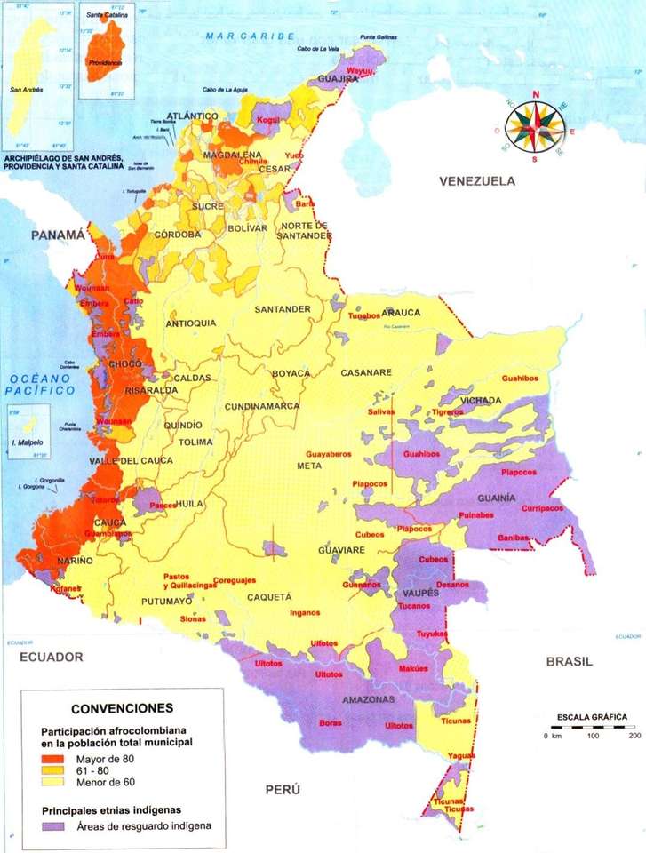 AFRO-COLOMBIAANITEIT KAART legpuzzel online