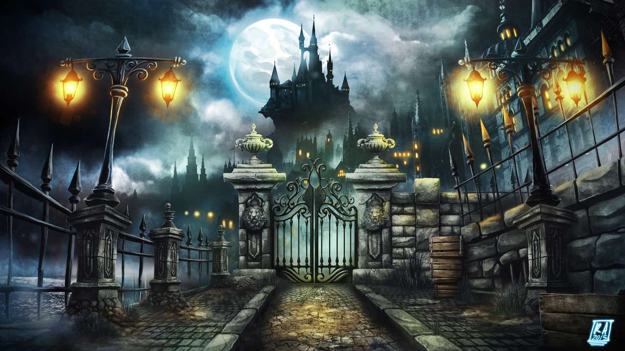 castello di notte puzzle online