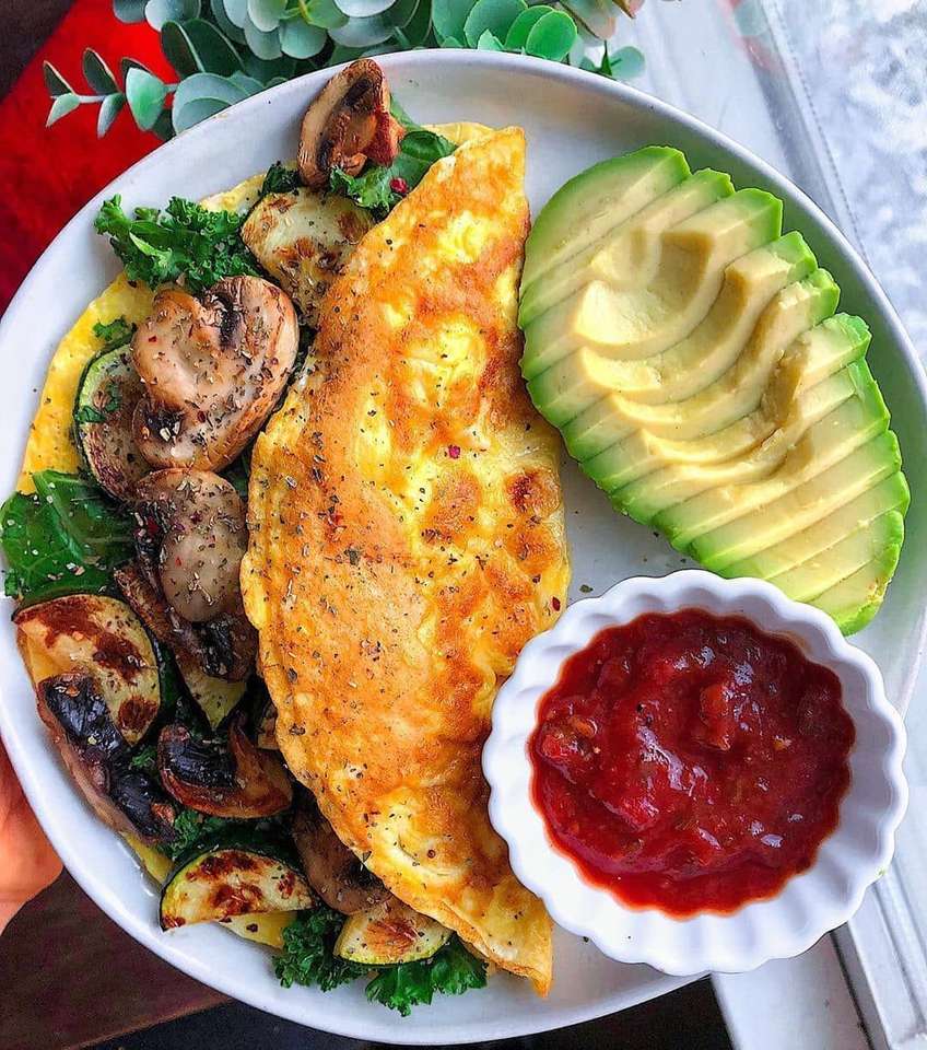 Spinach & Mushroom Omelet jigsaw puzzle online