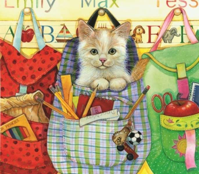 Kätzchen in einer Tasche #169 Online-Puzzle