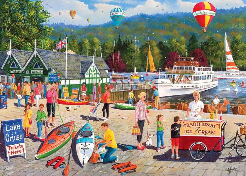 Shipping port on the lake jigsaw puzzle online