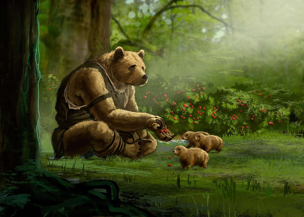 Riesenbär und seine Familie Puzzlespiel online