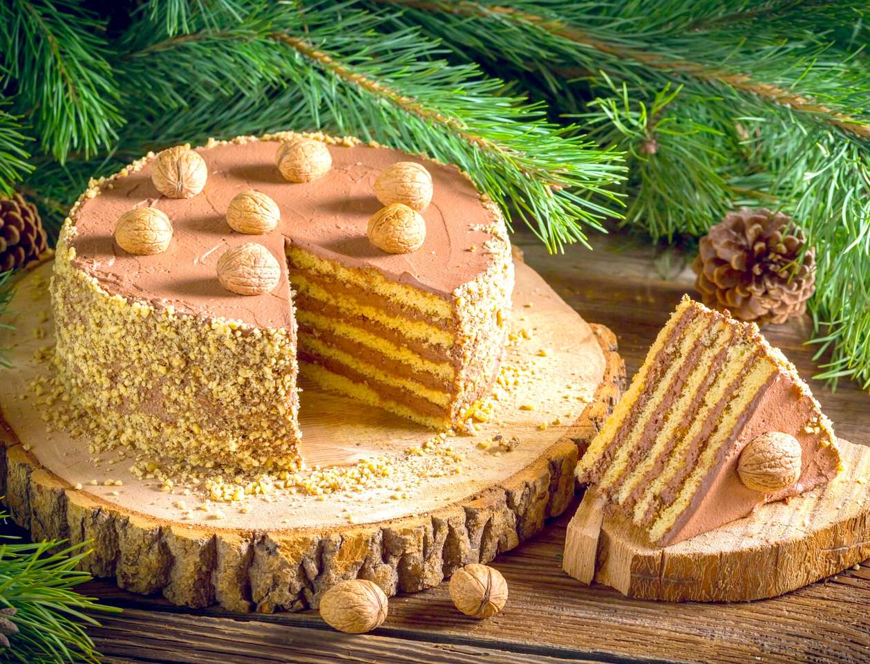Χριστουγεννιάτικη τούρτα παζλ online