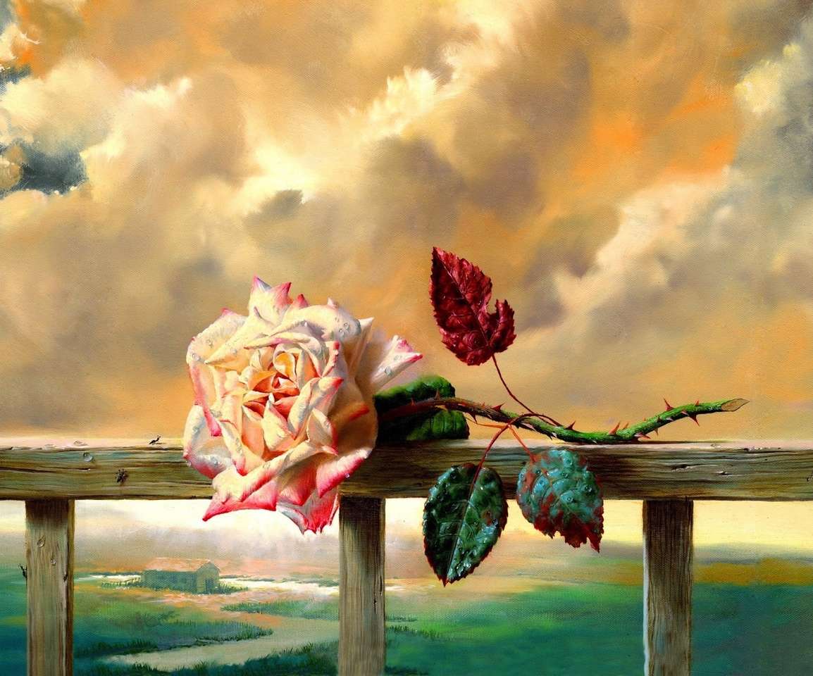 trandafir pe gard puzzle online