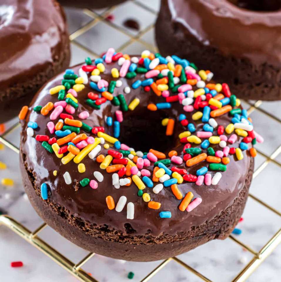 Pečené čokoládové donuty skládačky online
