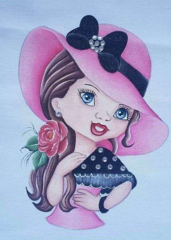 Розова шапка за момиче Diva онлайн пъзел