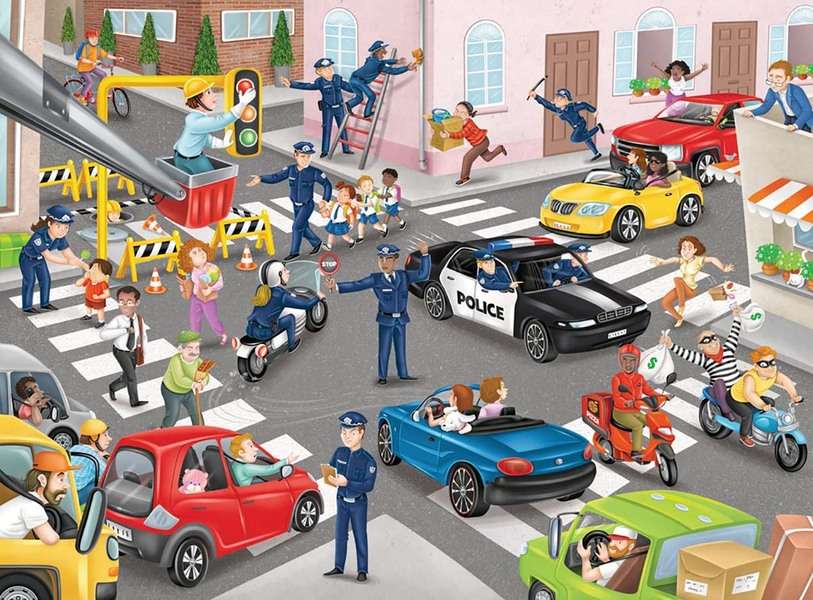 Verkehrspolizisten patrouillieren Puzzlespiel online