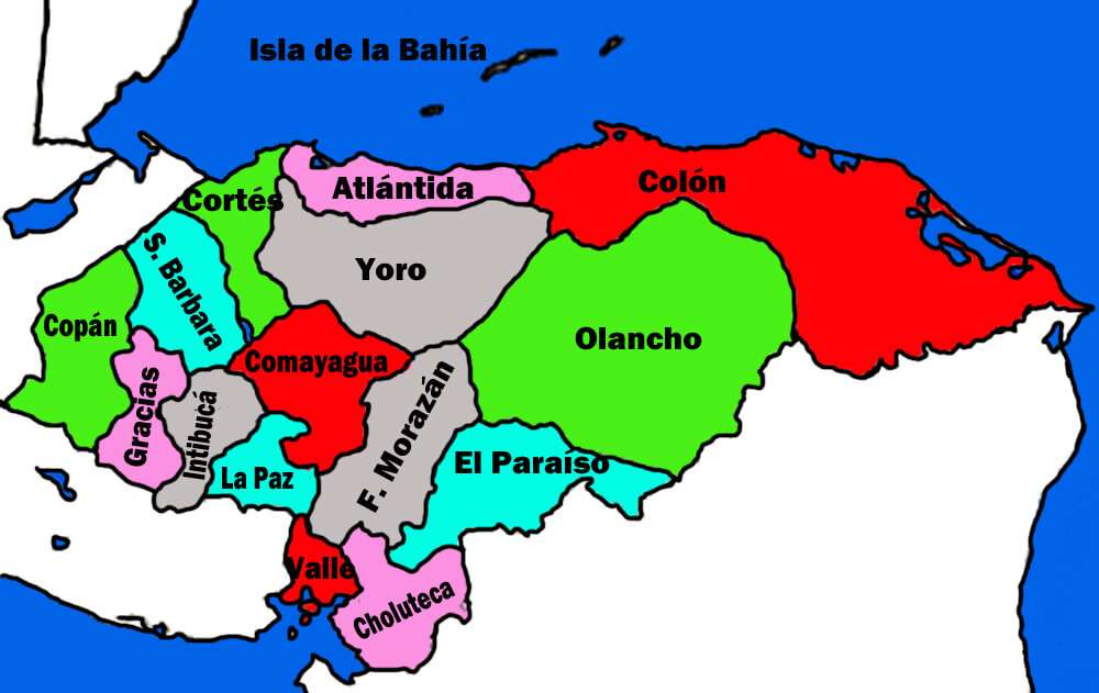 Kaart van Honduras. online puzzel