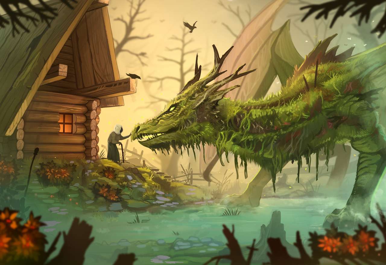 bătrână și dragonul puzzle online