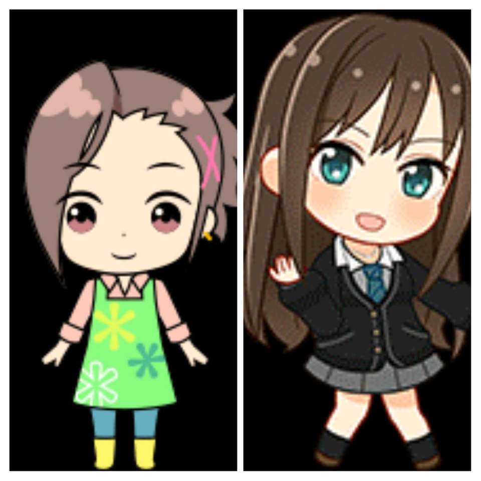 Watabane Minori και shibuya Rin online παζλ