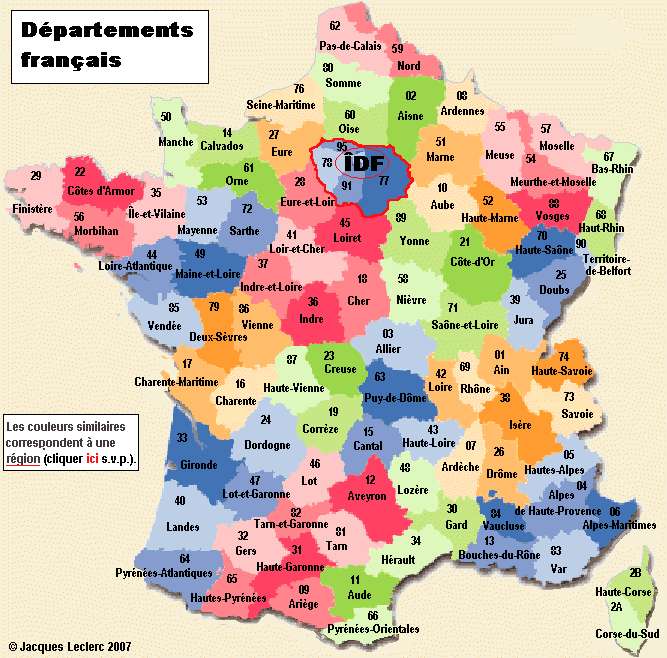 χάρτης της Γαλλίας παζλ online