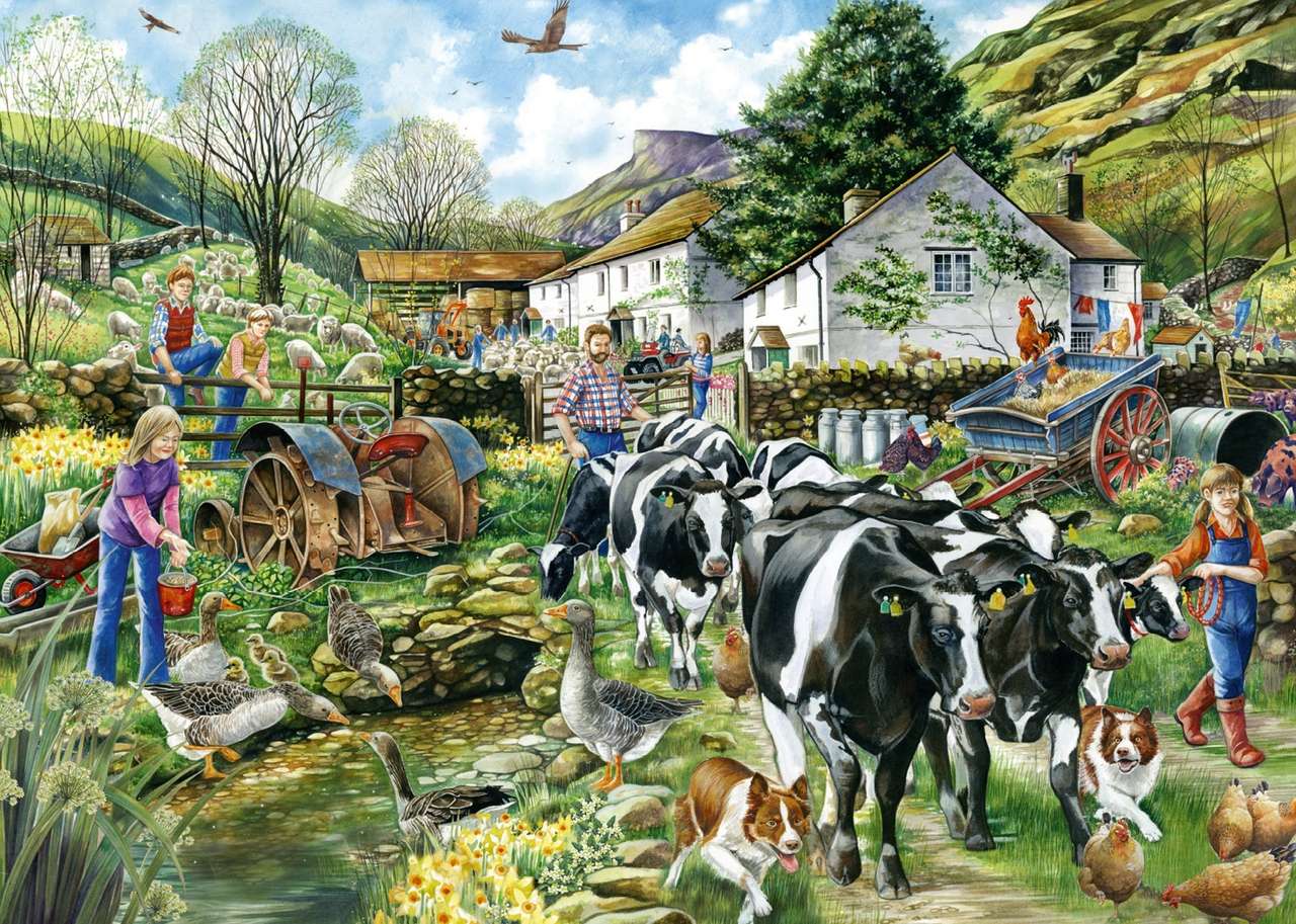 Ферма в деревне пазл онлайн
