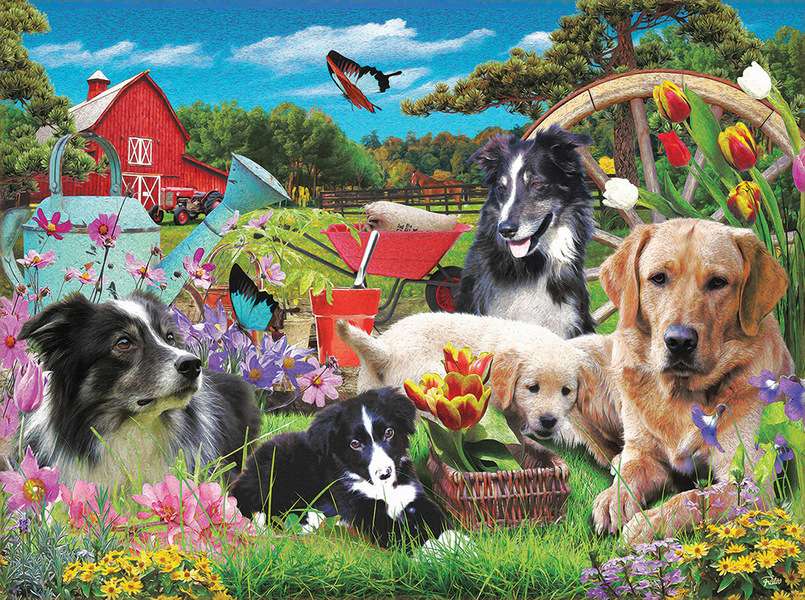 Honden in de tuin #173 legpuzzel online