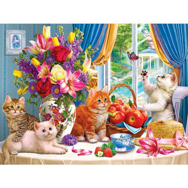 Kätzchen auf dem Tisch #183 Online-Puzzle