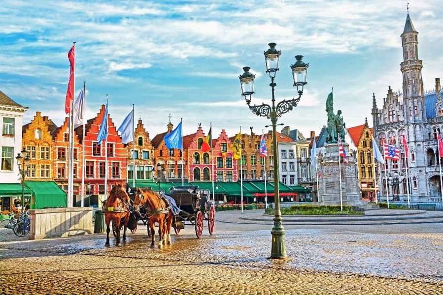 Město Bruggy v Belgii skládačky online